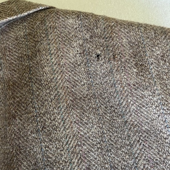 Vintage Stafford Tweed Blazer Jacket Sport Coat Mens 42R Wool Herringbone Brown - Picture 10 of 10